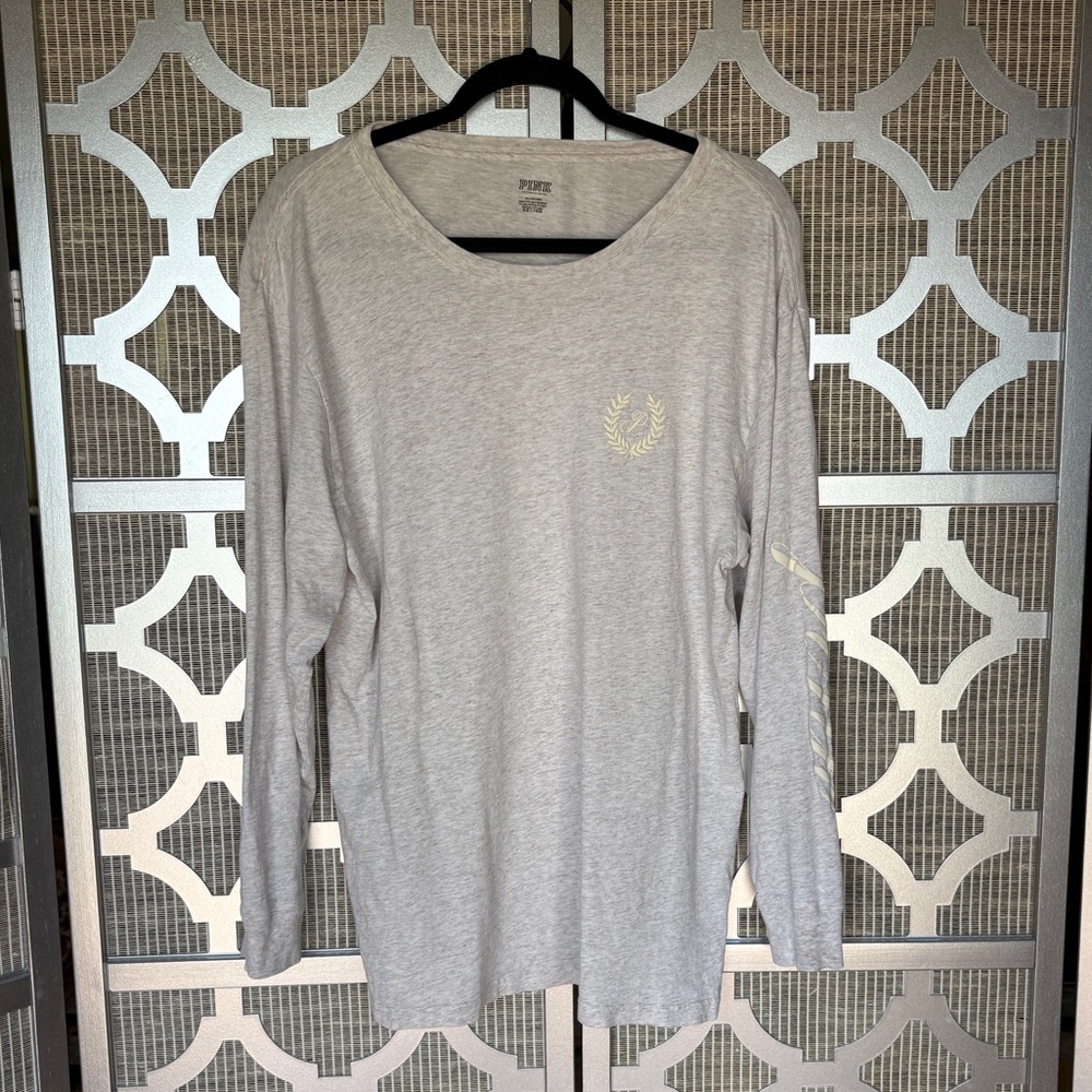 PINK Victoria's Secret Gray Relaxed Long Sleeve Tee